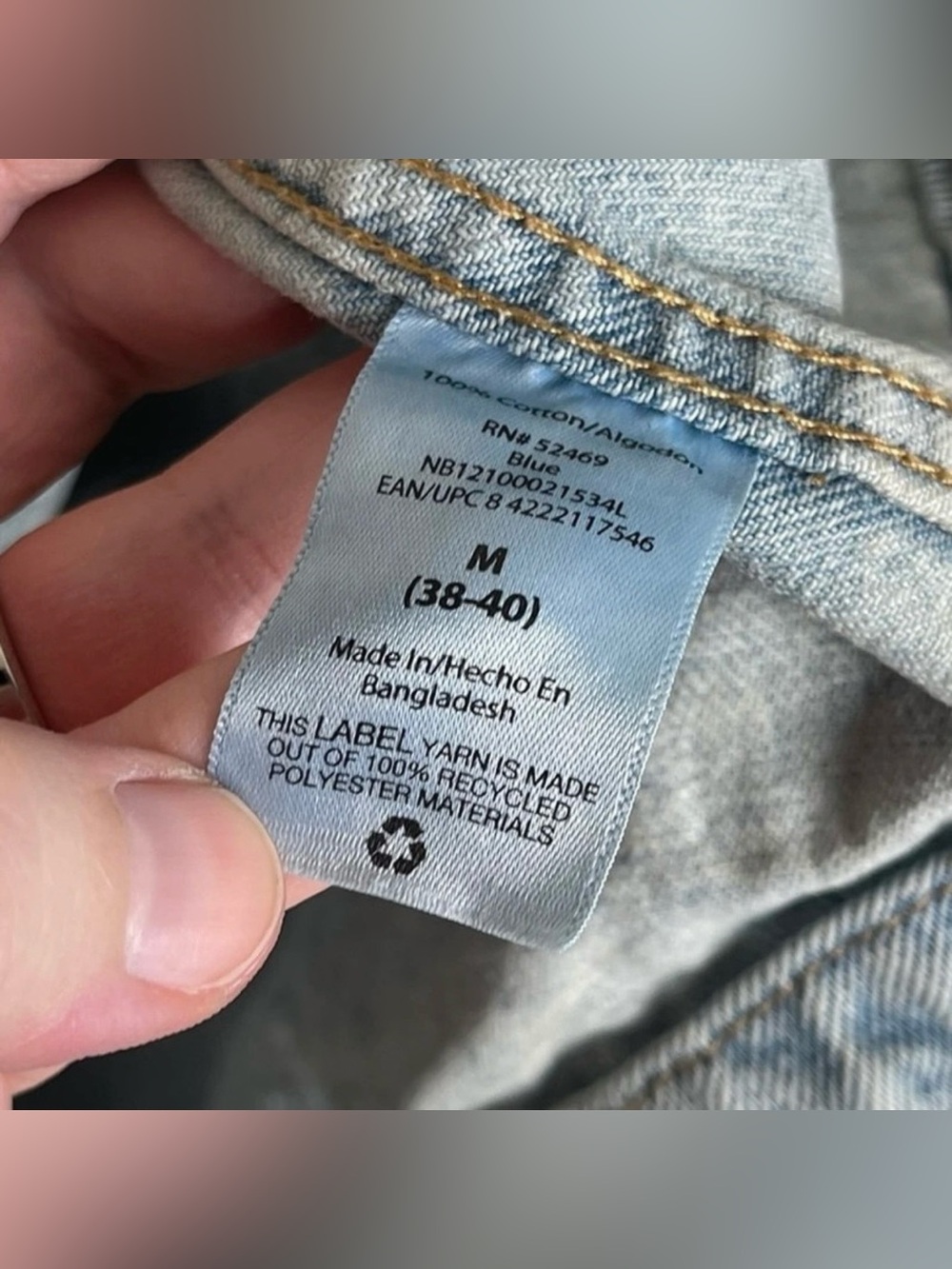 No Boundaries Menβs Medium Light Wash Denim Button Front Jacket - Picture 6 of 8